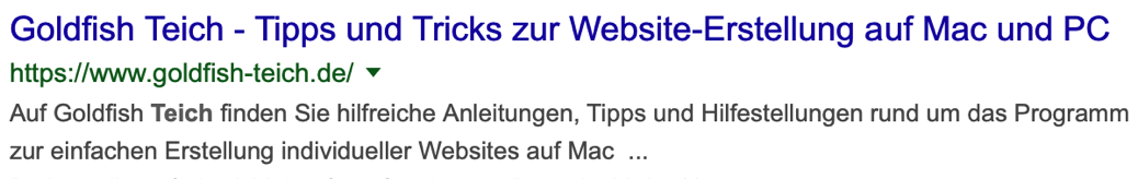 Google-Eintrag: Meta Title und Description