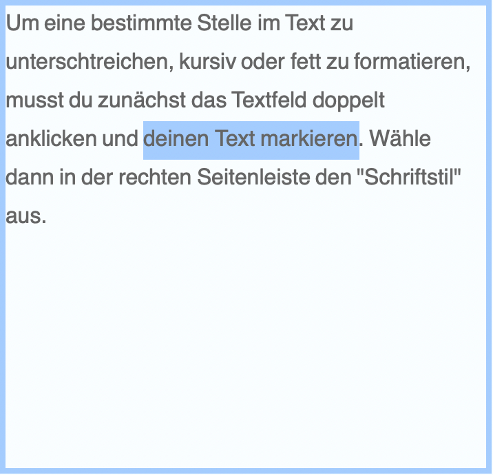 Textfeld markieren