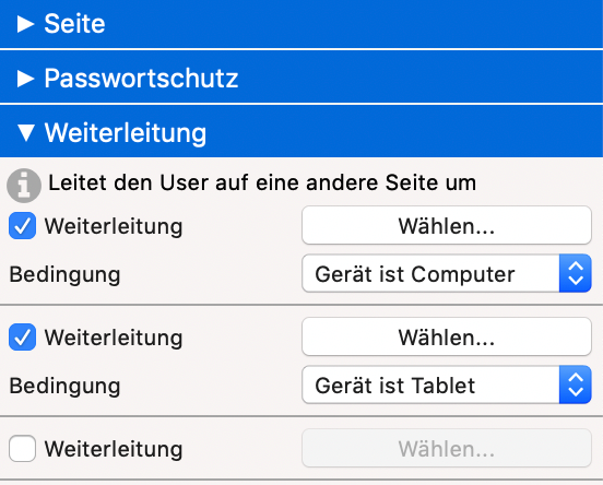 Verlinkung mobile Seite